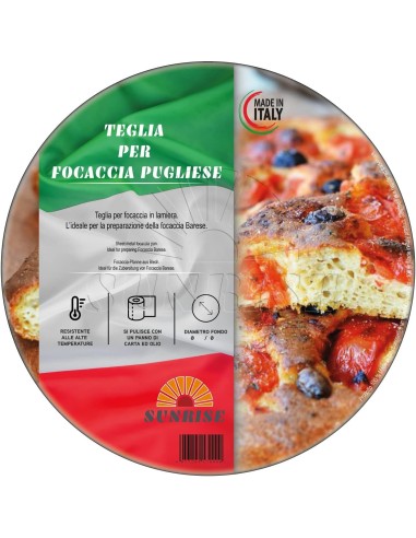 Tegame in Lamiera Per Focaccia Pugliese Barese Ø 36 cm